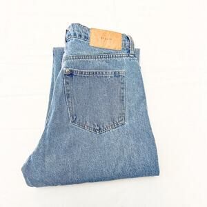 & Denim Baggy Low Waist Denim Jeans Zip Fly Wide Leg Size 0